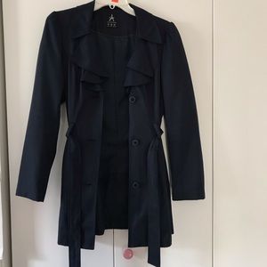 Navy blue belted pea coat